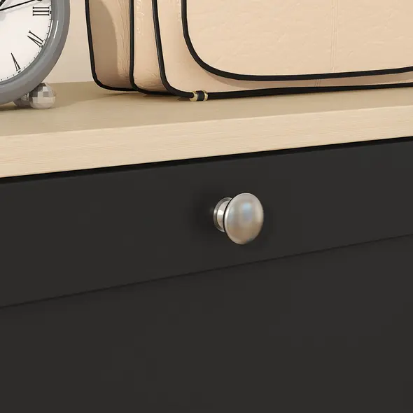 HOMCOM Modern Compact Three-Drawer Shoe Storage Cabinet - Black - 9