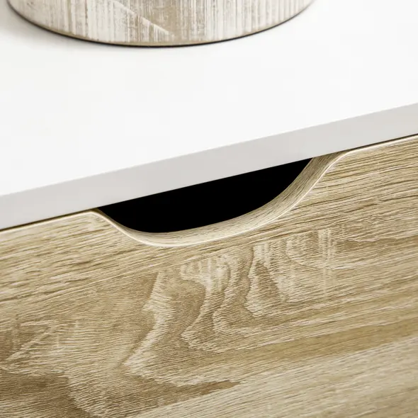 HOMCOM Modern Sideboard Storage Cabinet, Free Standing Accent Cupboard with Drawer, 2 Doors for Bedroom, Living Room, Hallway, White - 8