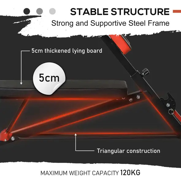 HOMCOM Multifunction Weight Bench with 2 Dumbbells, 7-Level Adjustable Hyper Extension Sit-up Bench - 6