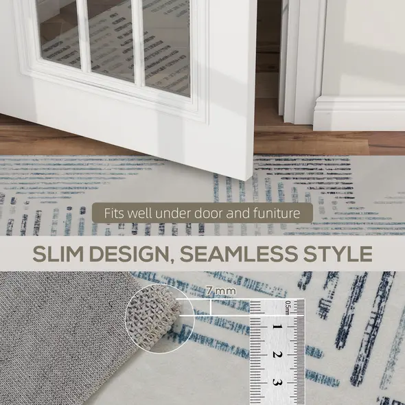 HOMCOM Modern Area Rug, Geometric Pattern Non-Slip Washable Rug, Soft Floor Carpet for Living Room, Bedroom, Dining Room, Home Office, 170 x 120 cm, Multi-Coloured - 7