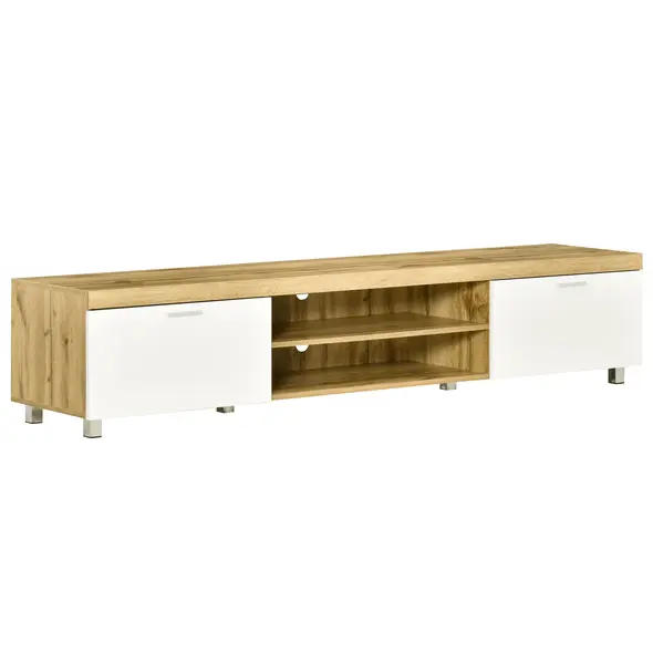 HOMCOM Modern TV unit Cabinet Entertainment Centre for TVs up to 90" w/ Cabinet Shelf for Living room Bedroom - 1