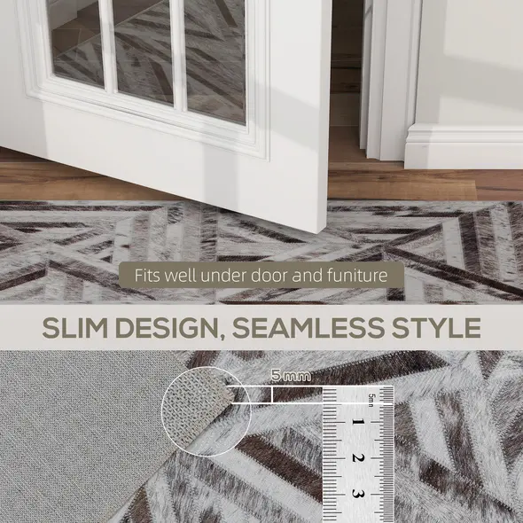 HOMCOM Modern Area Rug, Triangle Pattern Non-Slip Washable Rug, Chenille Floor Carpet for Living Room, Bedroom, Dining Room, Home Office, 290 x 200 cm, Brown - 7