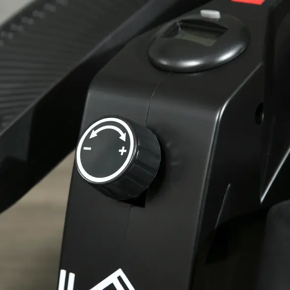 HOMCOM Mini Manual Elliptical Bike, Compact Elliptical Cross Trainer Fitness Workout w/ LCD Monitor, Anti-Slip Pedals, Adjustable Resistance for Home Office - 8