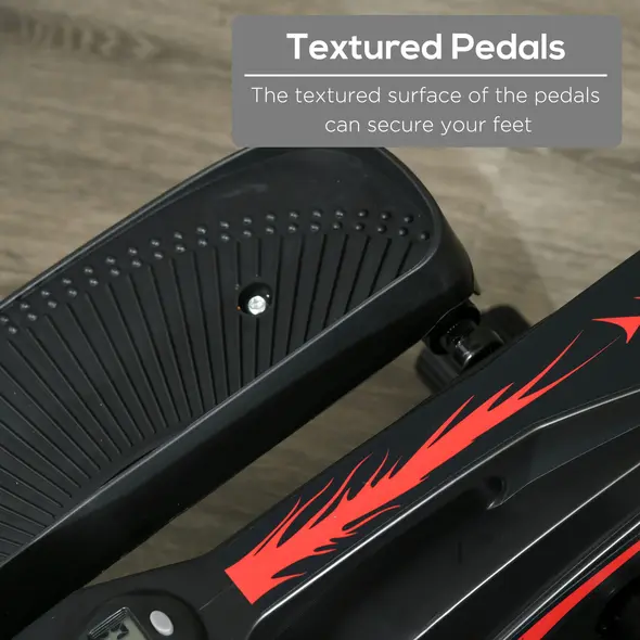 HOMCOM Mini Manual Elliptical Bike, Compact Elliptical Cross Trainer Fitness Workout w/ LCD Monitor, Anti-Slip Pedals, Adjustable Resistance for Home Office - 6