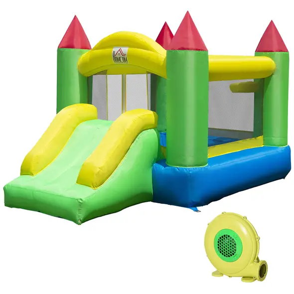 HOMCOM Nylon Inflatable Bouncy Castle Multi-Colour - 1