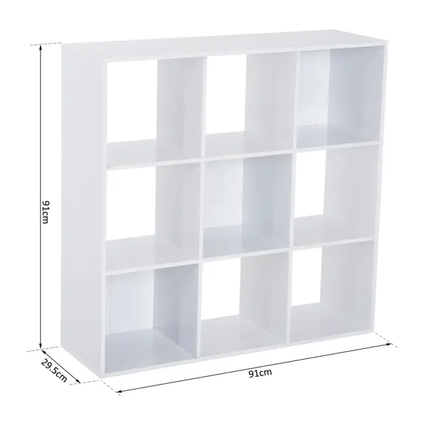 HOMCOM Nine-Cube Storage Shelf - White - 3