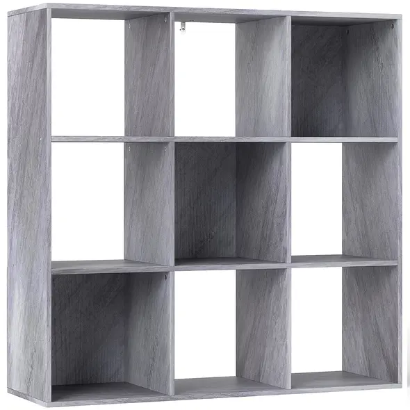HOMCOM Nine-Cube Storage Shelf - Marble Grey - 1