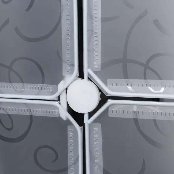 HOMCOM Portable Wardrobe for Bedroom, 15 Cube Closet with Hanging Rail, Modular Storage Cabinet, Plastic Armoire for Space Saving, White and Black - 8