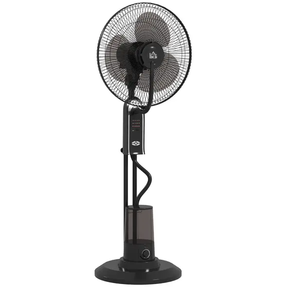HOMCOM Pedestal Fan with Water Mist Spray, Spray Misting Fan with 70° Oscillation, Tilt Head, 3 Speeds, 3 Modes, Adjustable Mist, 3.2L Water Tank, for Home, 120 cm - 1