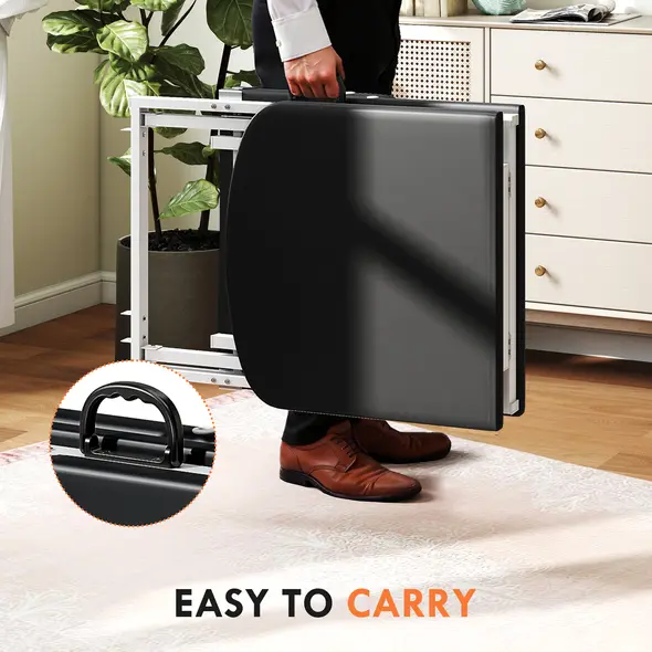 HOMCOM Portable Massage Table, 3 Section Adjustable Beauty Bed, Foldable Massage Bed with Face Hole, Recliner Chair with Removable Headrest and Armrests for Spa, Lash, Tattoo, Black - 5