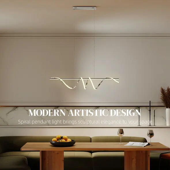 HOMCOM Pendant Light with 3 Colour Temperatures - Silver Tone - 6