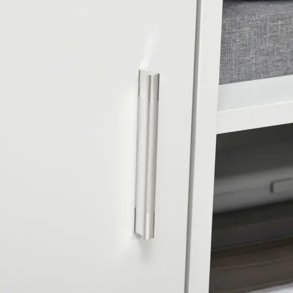 HOMCOM Multi-Storage Printer Stand Unit Office Desk Side Mobile Storage w/ Wheels Modern Style 60L x 50W x 65.5H cm - White - 8