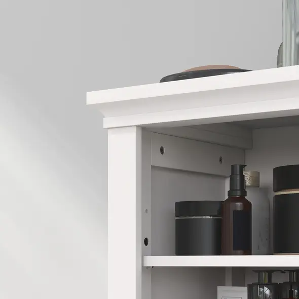 HOMCOM Multi-Storage Modern Bathroom Cabinet - White - 9