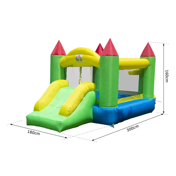 HOMCOM Nylon Inflatable Bouncy Castle Multi-Colour - 3
