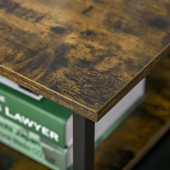 HOMCOM Set of 2 Bedside Table, Nightstand with Non-Woven Fabric Drawer, Side Table, End Table for Living room, Bedroom, Rustic Brown - 8