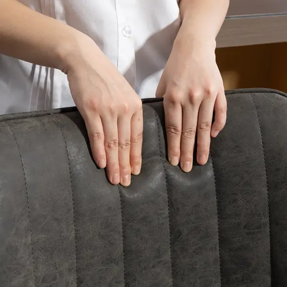 HOMCOM Set of 2 PU Leather Swivel Bar Stools - Grey - 9