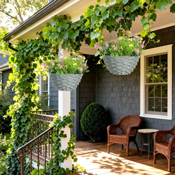 HOMCOM Set of 2 Artificial Hanging Cosmos Flowers - Multi-Colored - 9