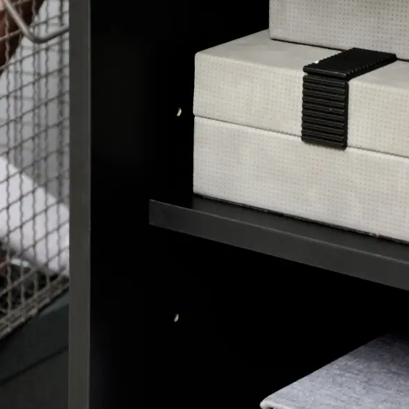 HOMCOM Rolling Metal Filing Cabinet, Industrial Mobile Storage Cabinet with Adjustable Shelf and Wheels for Home Office Living Room, Black - 9