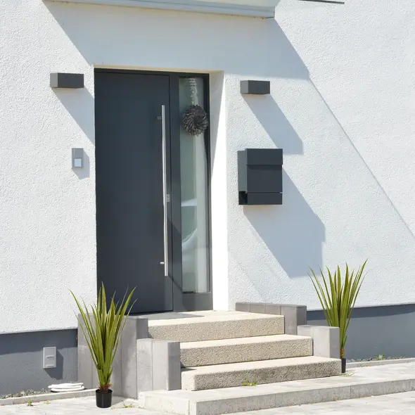 HOMCOM Set of 2 Artificial Plants Agave Succulent in Pot Desk Fake Plants for Home Indoor Outdoor Decor, 15x15x90cm, Green - 4