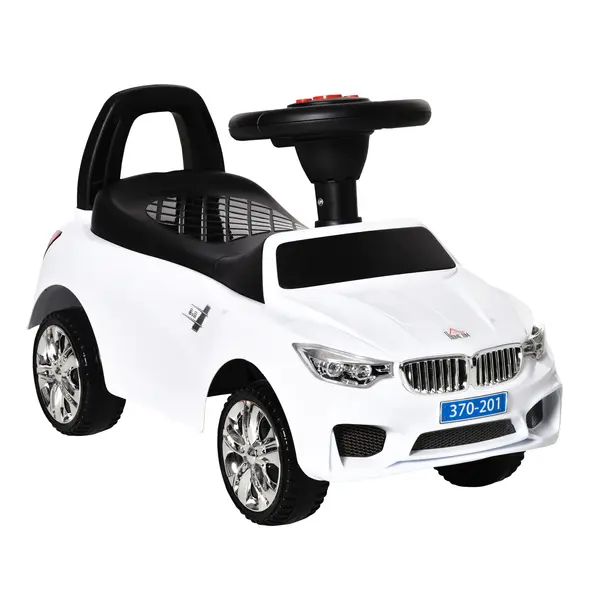 HOMCOM Ride on Car Baby Toddler Walker Foot to Floor Sliding Car Slider, White - 1