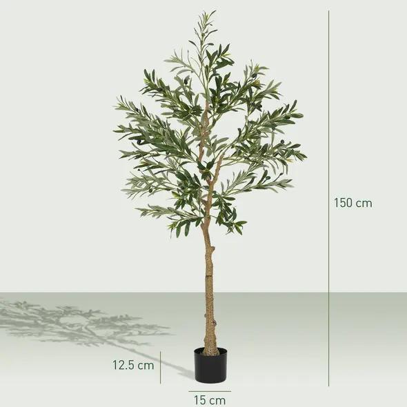 HOMCOM Silk Leaf Artificial Olive Trees - 3