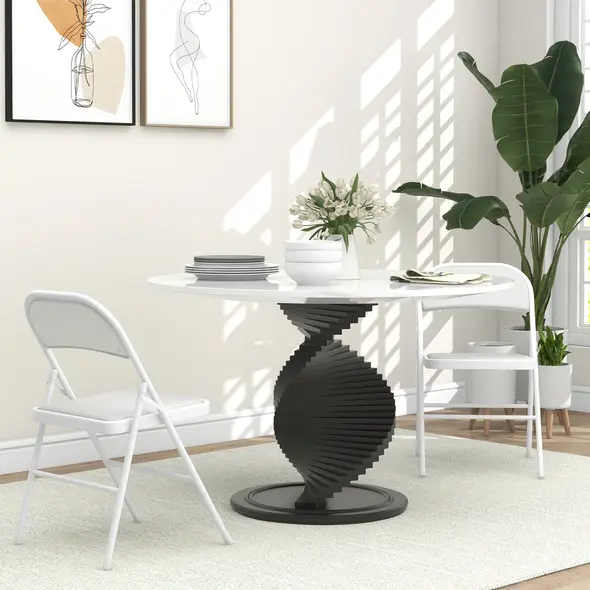 HOMCOM Set of Two Cushioned Folding Chairs - White - 2