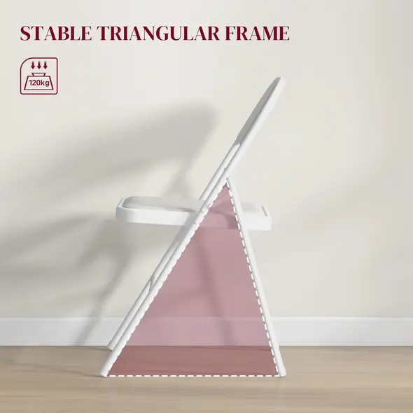 HOMCOM Set of Two Cushioned Folding Chairs - White - 5