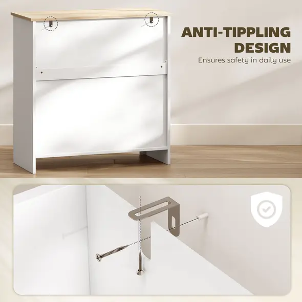 HOMCOM Sideboard Storage Cabinet, Morden Kitchen Cupboard with Adjustable Shelf, Drawer and Double Doors, Sideboard for Living Room, Dining Room, Hallway, White - 6