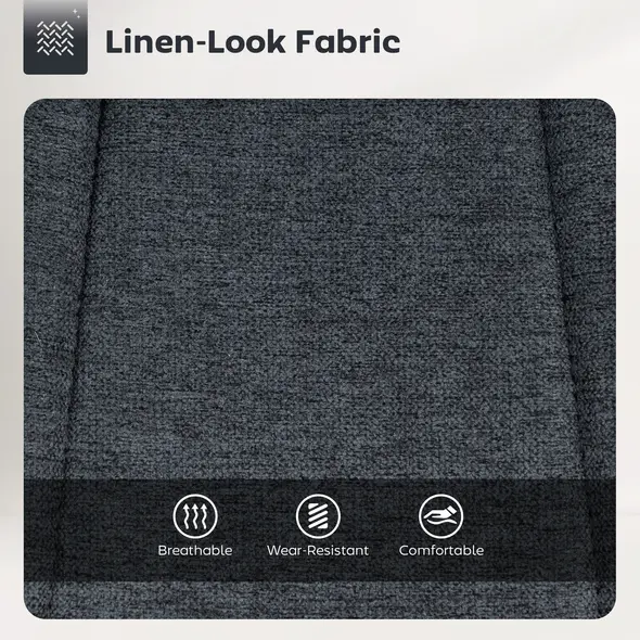 HOMCOM Set of Two Relaxed Tub Bar Stools - Dark Grey - 5