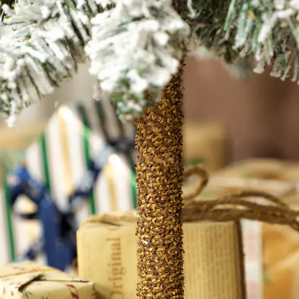 HOMCOM Set of 3 Pencil Flocked Christmas Tree, 3ft 4ft 5ft - 9