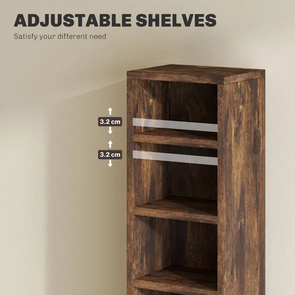 HOMCOM Set of Two 102 CD Storage Units - Mid Brown Wood-Effect - 6