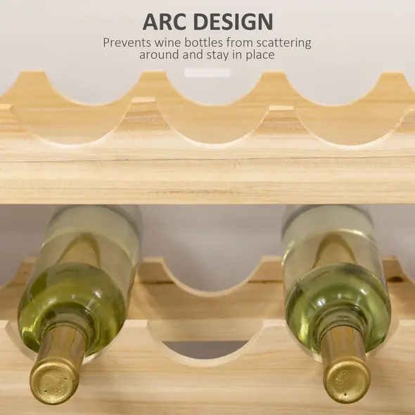 HOMCOM Six-Tier, 72 Bottle Wooden Wine Rack Set of 2 - Natural - 5