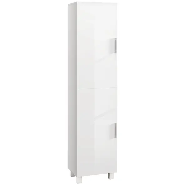 HOMCOM Tall Bathroom Cabinet, Freestanding Bathroom Cabinet with Adjustable Shelves and Double Doors - 1