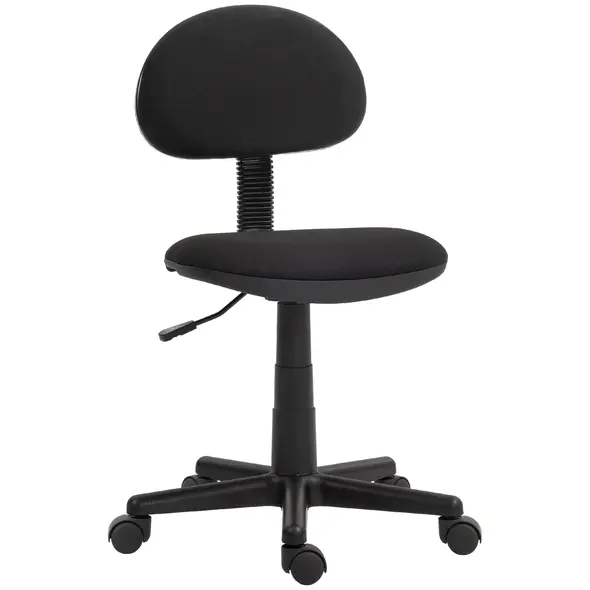 HOMCOM Small Armless Office Chair - Black - 1