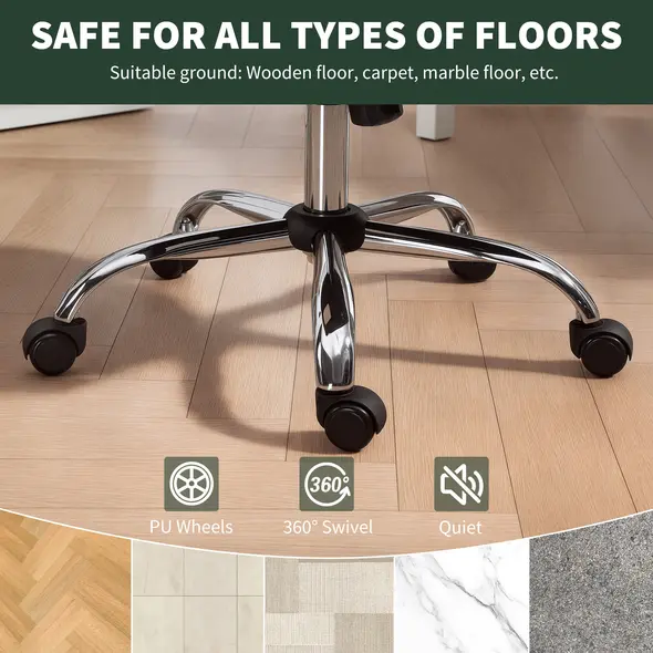 HOMCOM Snow Flannel Office Chair - Dark Green - 7