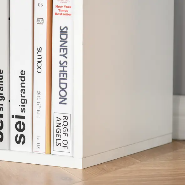 HOMCOM Six-Cube Bookcase - White Wood Effect - 9