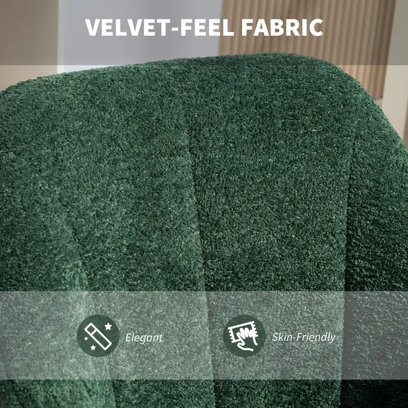 HOMCOM Snow Flannel Office Chair - Dark Green - 4