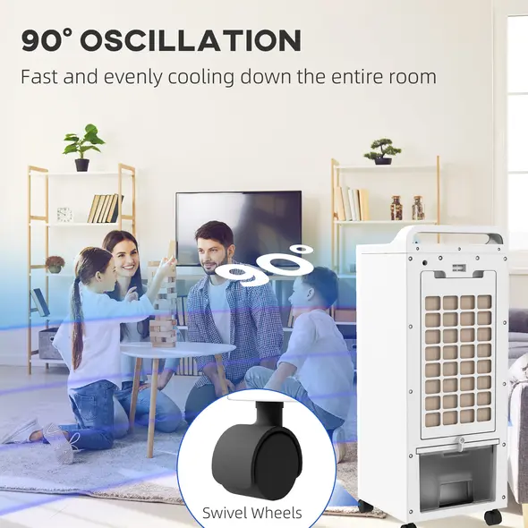 HOMCOM Three-Cool Air Conditioner, with Ice Pack and Remote - White - 7