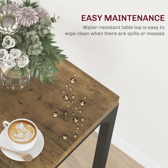 HOMCOM Three-Piece Minimal and Compact Dining Set, Rustic Brown - 6