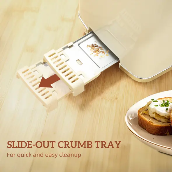 HOMCOM Touch Screen Kettle and Toaster Set - Cream - 8