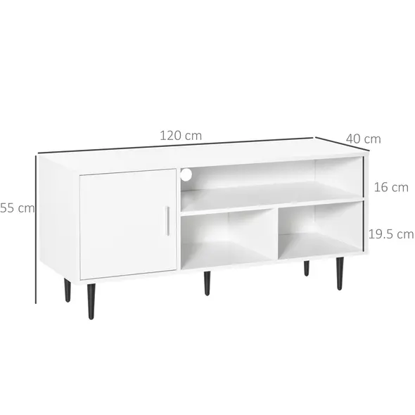HOMCOM TV Stand Cabinet for TVs up to 60 Inches - White - 3
