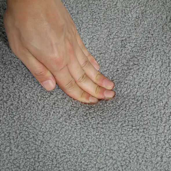 HOMCOM Teddy Fleece Storage Ottoman - Grey - 8