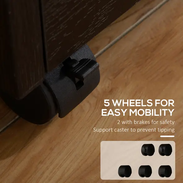 HOMCOM Three-Drawer Lockable Filing Cabinet - Black - 7