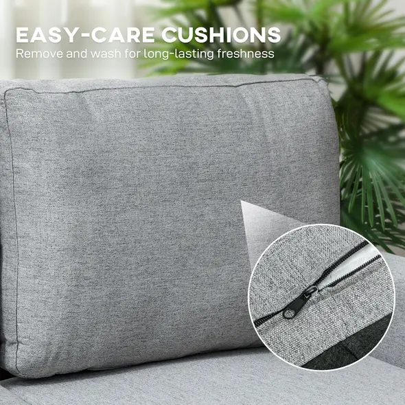 HOMCOM Three-Seater Storage Sofa Bed - Grey - 8