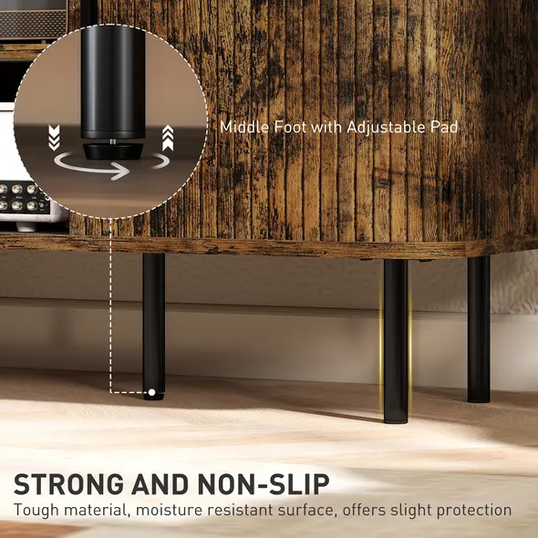 HOMCOM TV Stand Cabinet for TVs up to 55 Inches, TV Unit with Storage Shelves and Cupboard for Living Room, Rustic Brown - 7