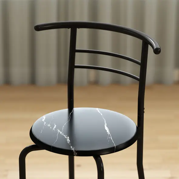 HOMCOM Three-Piece Compact Dining Set - Black - 9