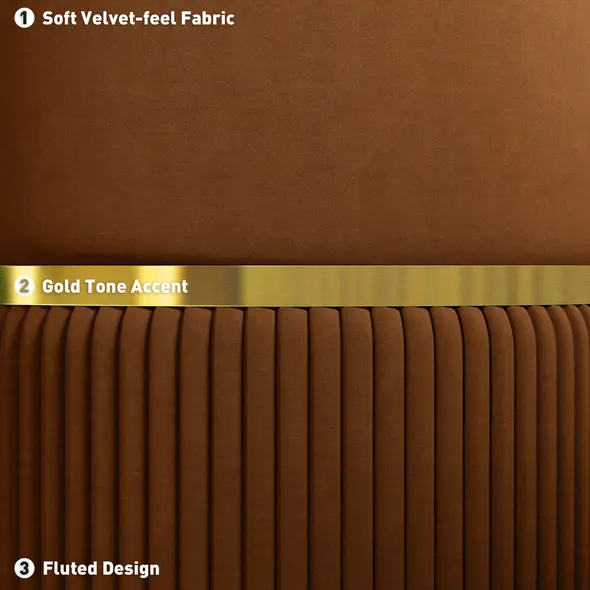 HOMCOM Velvet-Feel Storage Ottoman - Brown - 5