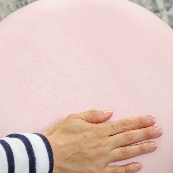 HOMCOM Velvet-Feel Storage Ottoman - Pink - 9