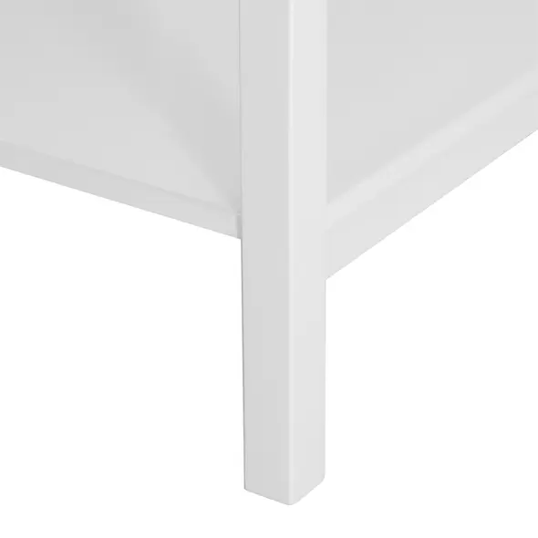 HOMCOM White Bedside Table, Wooden Side Table, Nightstand, Bedside Cabinet with Drawer and Storage Shelf for Bedroom and Living Room, Set of 2 - 9