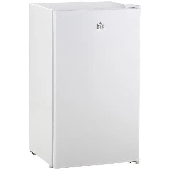 HOMCOM Under Counter Fridge, 91L Small Fridge with Chiller Box, Removable Shelf, Reversible Door, Adjustable Legs, Mini Refrigerator, White - 1